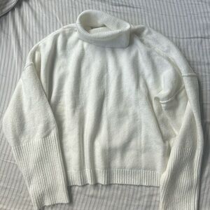 High Neck White Jumper